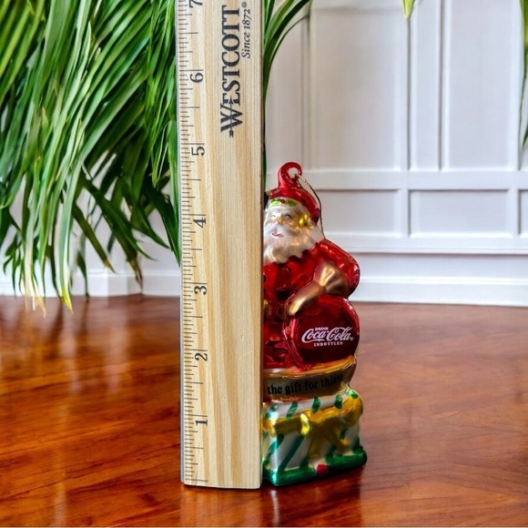 VINTAGE 2002 Coca-Cola Santa Blown Glass Ornament in Box - Christmas Tree - Picture 14 of 16